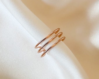 Rose Gold Dreifach Zehenring , Verstellbarer Zehenring , Rosegold Zehenring , Sterling Silber , Rose Gold Vermeil , Zehenringe , Zierlicher Zehenring