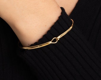 Gold Bangle | 14k Gold Sterling Silver | Gifts For Her | Gold Bracelet | Minimalist Jewelry | Dainty Bracelet | Girlfriend Gift | Mom Gift