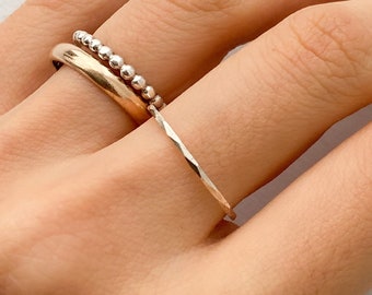 Dünner Ring | Sterling Silber Ring | Zierlicher Ring | Minimalistischer Ring | Stapelringe | Versprechensring | Silberschmuck | Freundin Geschenk