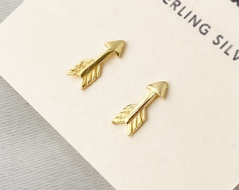 Dainty Gold Studs | Arrow Studs | Tiny Studs | 14k Gold Earrings | Sterling Silver | Dainty Earrings | Minimalist Earrings | Girlfriend Gift