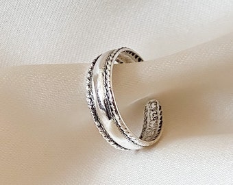 Bague d’orteil en argent sterling, bague d’orteil réglable, bague d’orteil en argent, argent sterling, bagues d’orteil, bague d’orteil délicate, bague Midi argentée