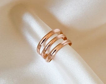 RoseGold Dreier-Toe Ring , Verstellbarer Toe Ring , RoseGold Toe Ring , Sterling Silber , Rose Gold Vermeil , Toe Rings , Zierlicher Toe Ring