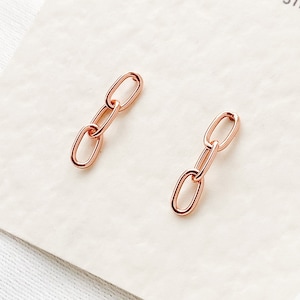 Rose Gold Earrings , Rose Gold Dangle Earrings , Rose Gold Chain Earrings , Rose Gold Jewellery, Gifts For Her , Minimalist Earrings
