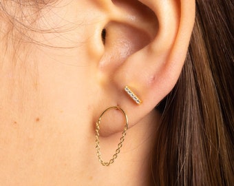 Gold Chain Earrings | 14k Gold Vermeil | 925 Sterling Silver | Hypoallergenic | Gifts For Her