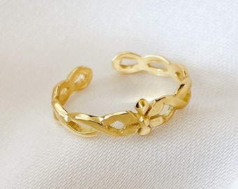 Gold Toe Ring , Verstellbarer Toe Ring , 14k Gold Toe Ring , Sterling Silber , 14k Gold Vermeil , Toe Rings , Zierlicher Toe Ring