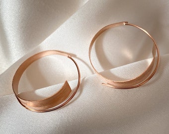 Rose Gold Earrings , Rose Gold Hoops , Rose Gold Hoop Earrings , Rose Gold Jewellery, Gifts For Her, Big Hoops , Minimalist Earrings