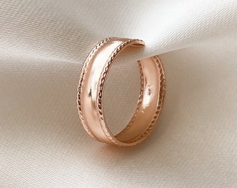 Anillo de punta de oro rosa, anillo de punta ajustable, anillo de punta de oro rosa, plata de ley, oro rosa Vermeil, anillos de punta, anillo de punta delicada