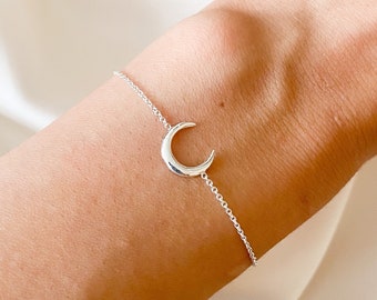 Moon Bracelet Sterling Silver | Silver Bracelet | Moon Jewellery | Gifts For Her | Minimalist | Dainty Bracelet | Girlfriend Gift | Mom Gift