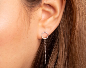 Chain Earrings | Sterling Silver Earrings | Dainty Silver Earrings | Minimalist Jewelry | Gift For Girlfriend | Gift For Sister