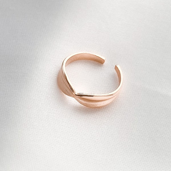 Rose Gold Triple Toe Ring , Adjustable Toe Ring , Rose Gold Toe Ring , Sterling Silver , Rose Gold Vermeil , Toe Rings , Dainty Toe Ring