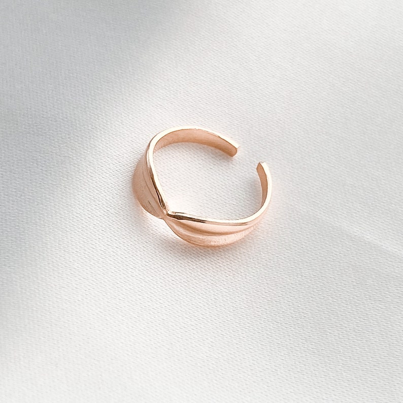 Rose Gold Triple Toe Ring , Adjustable Toe Ring , Rose Gold Toe Ring , Sterling Silver , Rose Gold Vermeil , Toe Rings , Dainty Toe Ring image 3