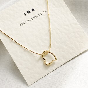 Gold Heart Necklace , gold heart chain , 14k gold necklace , sterling silver , gold heart pendant, heart necklace , dainty heart necklace