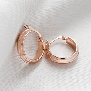 Rose Gold Earrings , Rose Gold Hoops , Rose Gold Hoop Earrings , Rose Gold Jewellery, Gifts For Her, Big Hoops , Minimalist Earrings