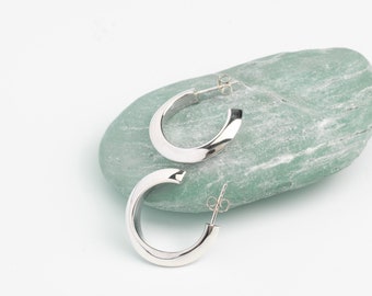 Aros de plata, plata de ley, minimalistas, joyas delicadas, aros de plata gruesos, regalos para novias, pendientes llamativos