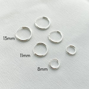Sterling Silver Huggie Hoop Earrings , Mini Hoops , Minimalist  Earrings , Sterling Silver Earrings UK ,Silver Cartilage Hoops , Tiny Hoops