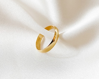 Anel de dedo de ouro, anel de dedo ajustável, anel de dedo de ouro 14k, prata esterlina, ouro vermeil 14k, anéis de dedo, anel de dedo delicado