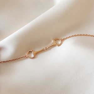 Rose Gold Horse Stirrup Equestrian Bracelet | Rose Gold Sterling Silver | Rose Gold Bracelet | Minimalist | Dainty Bracelet