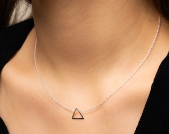 Triangle Necklace | Minimalist Necklace | Dainty Jewelry | Silver Necklace | Bridal Jewelry | Sterling Silver | Gifts For Her