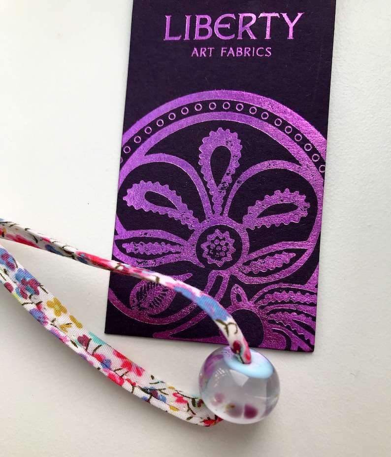 Liberty of London recycled fabric bracelets floral with multi coloured bead.