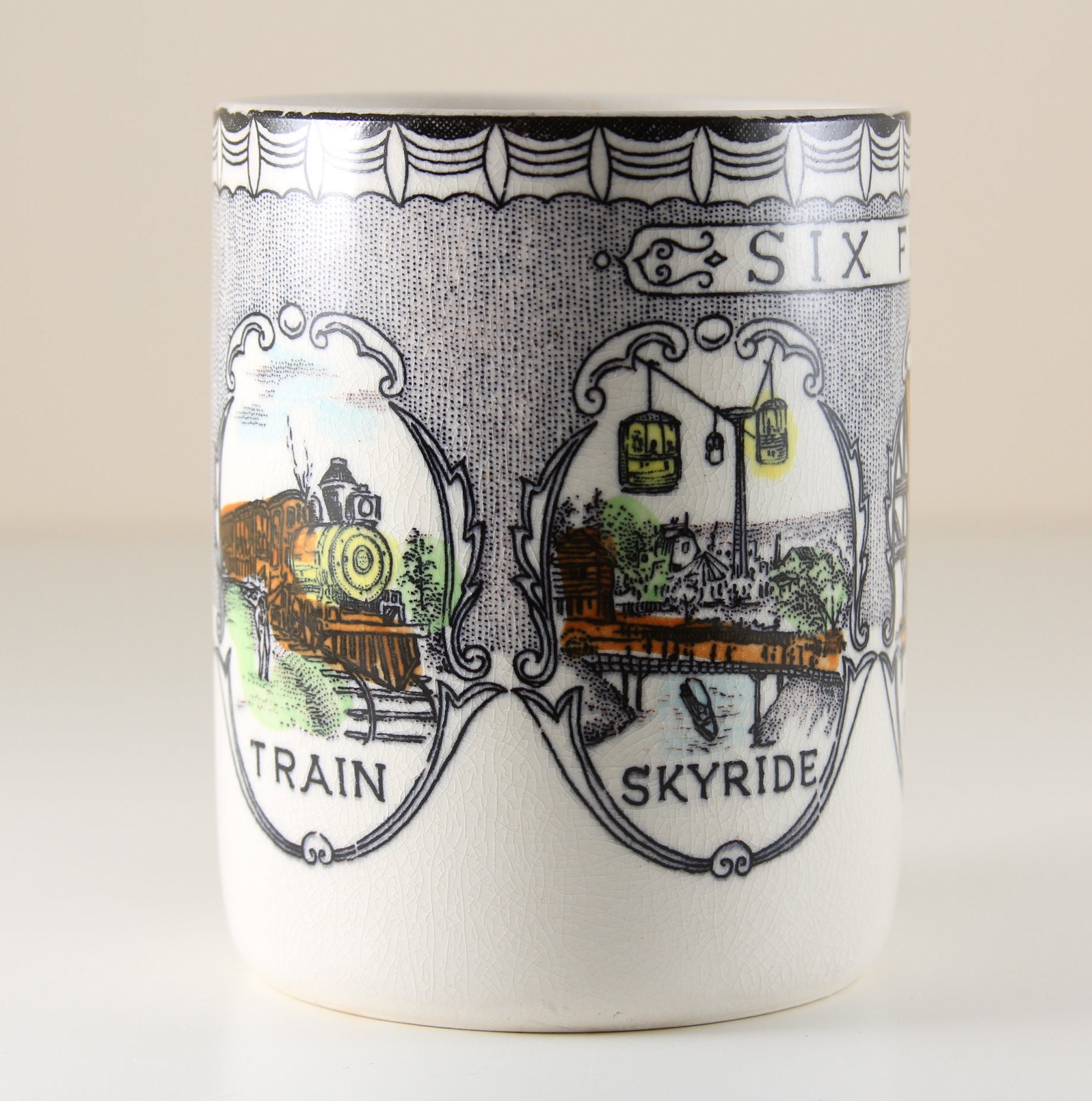 Vintage Six Flags Souvenir Memorabilia Theme Park Coffee Mug Etsy