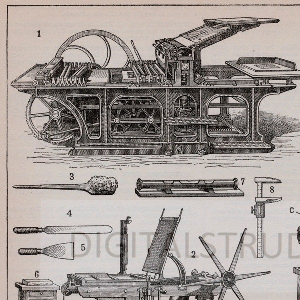 1898 Antique Print of Lithography - Printing - Publishing - DIGITAL DOWNLOAD