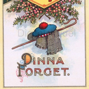Carte postale ancienne tartan Dinna Forget - Ecosse, Ecosse - Forget Me Not - TÉLÉCHARGEMENT NUMÉRIQUE