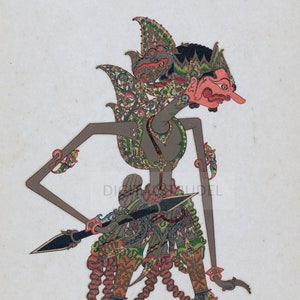 Antique Print of Javanese Dancer / Wayang Figure / Mahabharata Indian epic - Plate 36 - DIGITAL DOWNLOAD