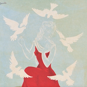 1945 Vintage Advertentie voor Lanvin Parfum - DIGITALE DOWNLOAD