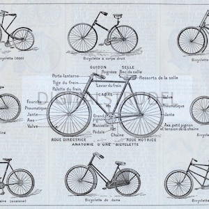 1898 Antique Print of Bicycles - DIGITAL DOWNLOAD