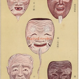 Japanese Noh Masks - No. 2 - DIGITAL DOWNLOAD