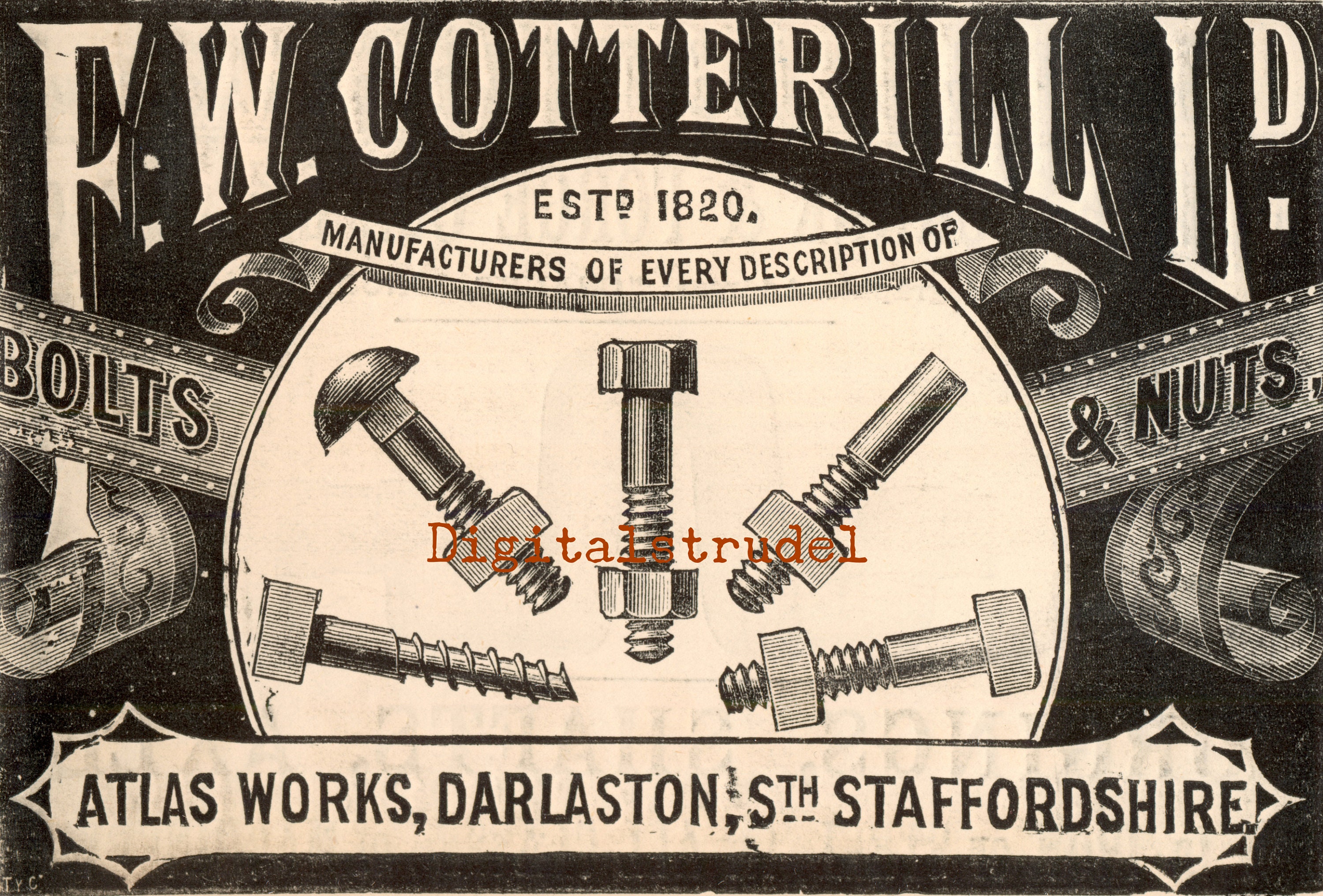 Antique Victorian Advertisement Nuts and Bolts Ad From 1889 DIGITAL DOWNLOAD Etsy