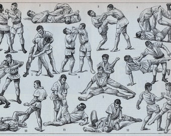 Antique Print on Jujutsu - Jujitsu - DIGITAL DOWNLOAD