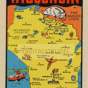 1950s Vintage Decal of Wisconsin, America&#39;s Dairyland - DIGITAL DOWNLOAD