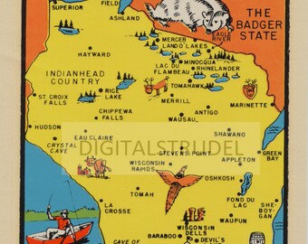1950s Vintage Decal of Wisconsin, America's Dairyland - DIGITAL DOWNLOAD