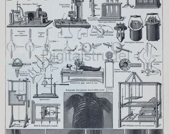 1907 Antique Print of Radiography - X-ray Equipment - Medical Technology - DIGITAL DOWNLOAD