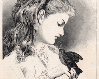 Antique Print - "Our Pet" - 1875 Print - DIGITAL DOWNLOAD