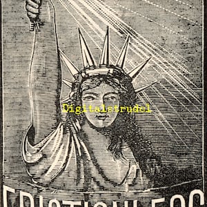 Antique Victorian Advertisement - Frictionless Engine Packing - Statue of Liberty - Ad from 1889 - DIGITAL DOWNLOAD