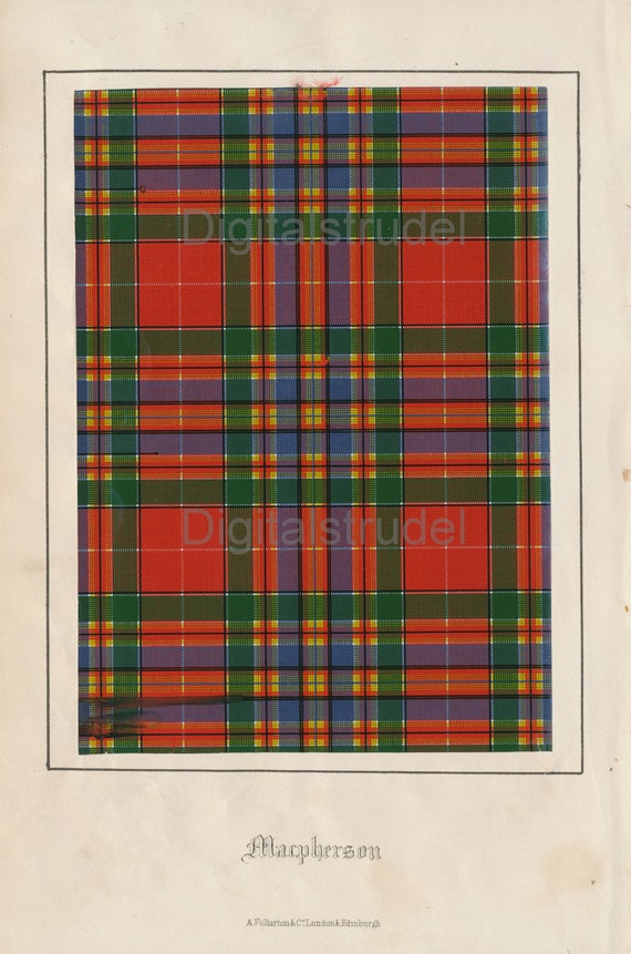 LDN 1906 Antique Scottish Tartan Print of Clan Macauley Clans and Septs of Scotland Set of 2 Tartan Prints