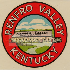 1950s Vintage Decal of Renfro Valley, Kentucky - Barn Dance - DIGITAL DOWNLOAD