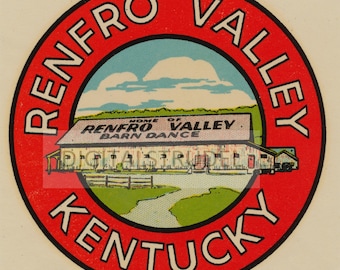 1950s Vintage Decal of Renfro Valley, Kentucky - Barn Dance - DIGITAL DOWNLOAD