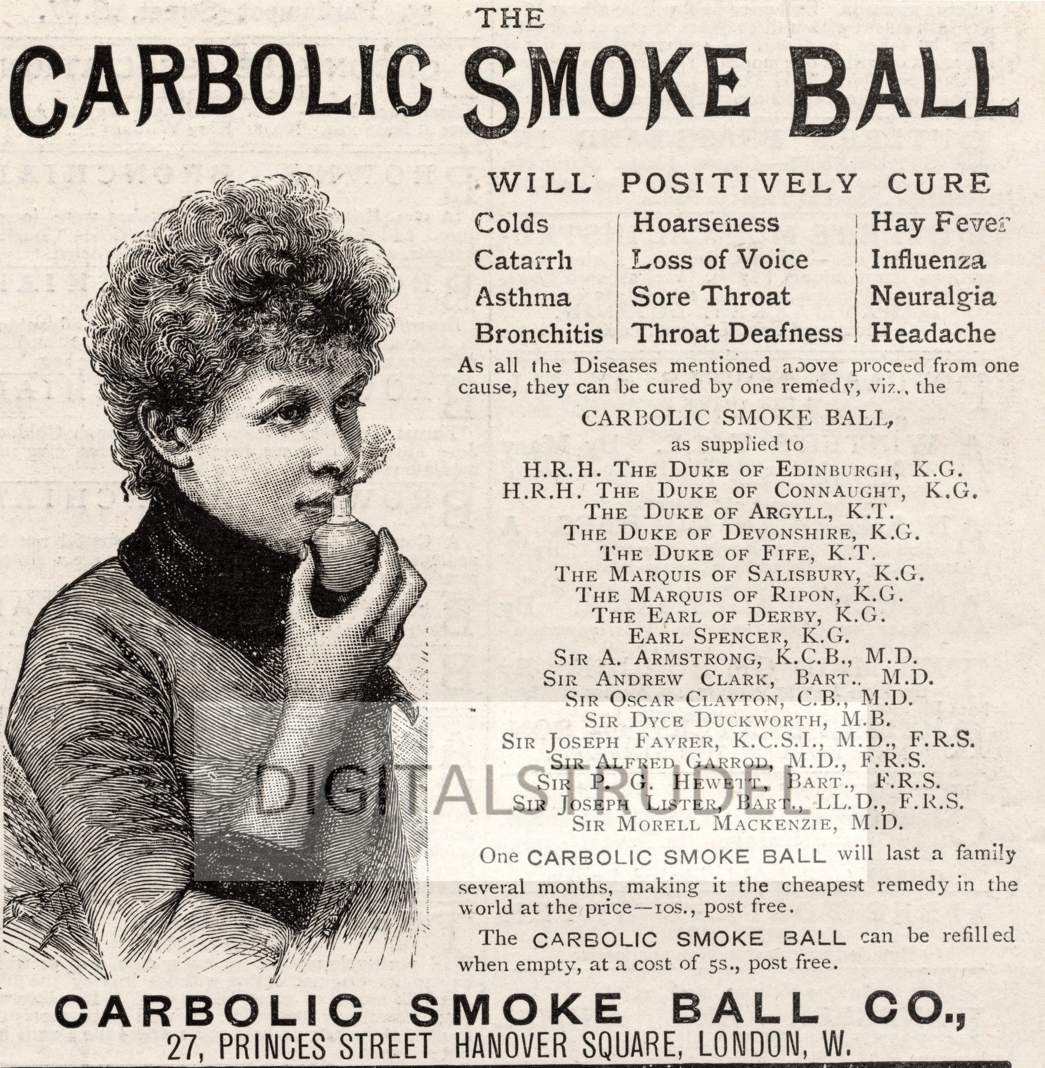 1891 Antique Victorian Advertisement The Carbolic Smoke Ball 1891 Antique Victorian Advertisement The Carbolic Smoke Ball
