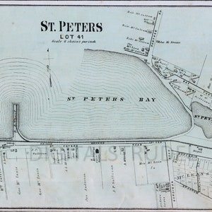 1880 Antique Map of St. Peters Bay, Prince Edward Island - Lot 411 - Rare PEI Map - DIGITAL DOWNLOAD