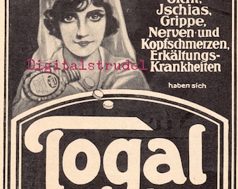 1926 Antique Advertisement for Togal Tablets - DIGITAL DOWNLOAD