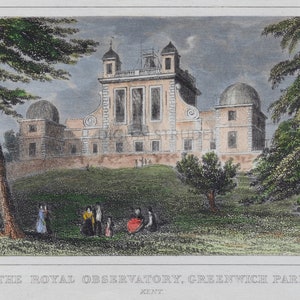 Antique Print of the Royal Observatory, Kent - 1845 Print - DIGITAL DOWNLOAD - Astronomy - Science