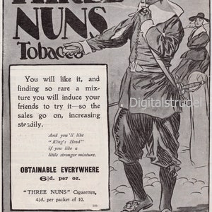 Vintage Tobacco Advertisement - Three Nuns - DIGITAL DOWNLOAD