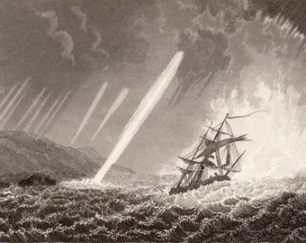 Stormy Weather - Antique Illustration of a Ship in Stormy Waters - DIGITAL DOWNLOAD