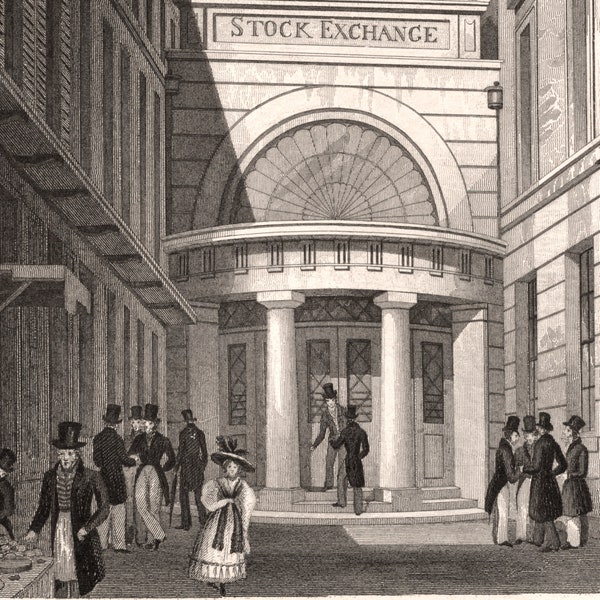 Antique Print on the Stock Exchange in 19th Century London - DIGITAL DOWNLOAD