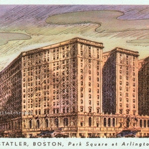 Imagen de postal vintage - Hotel Statler, Boston - DESCARGA DIGITAL