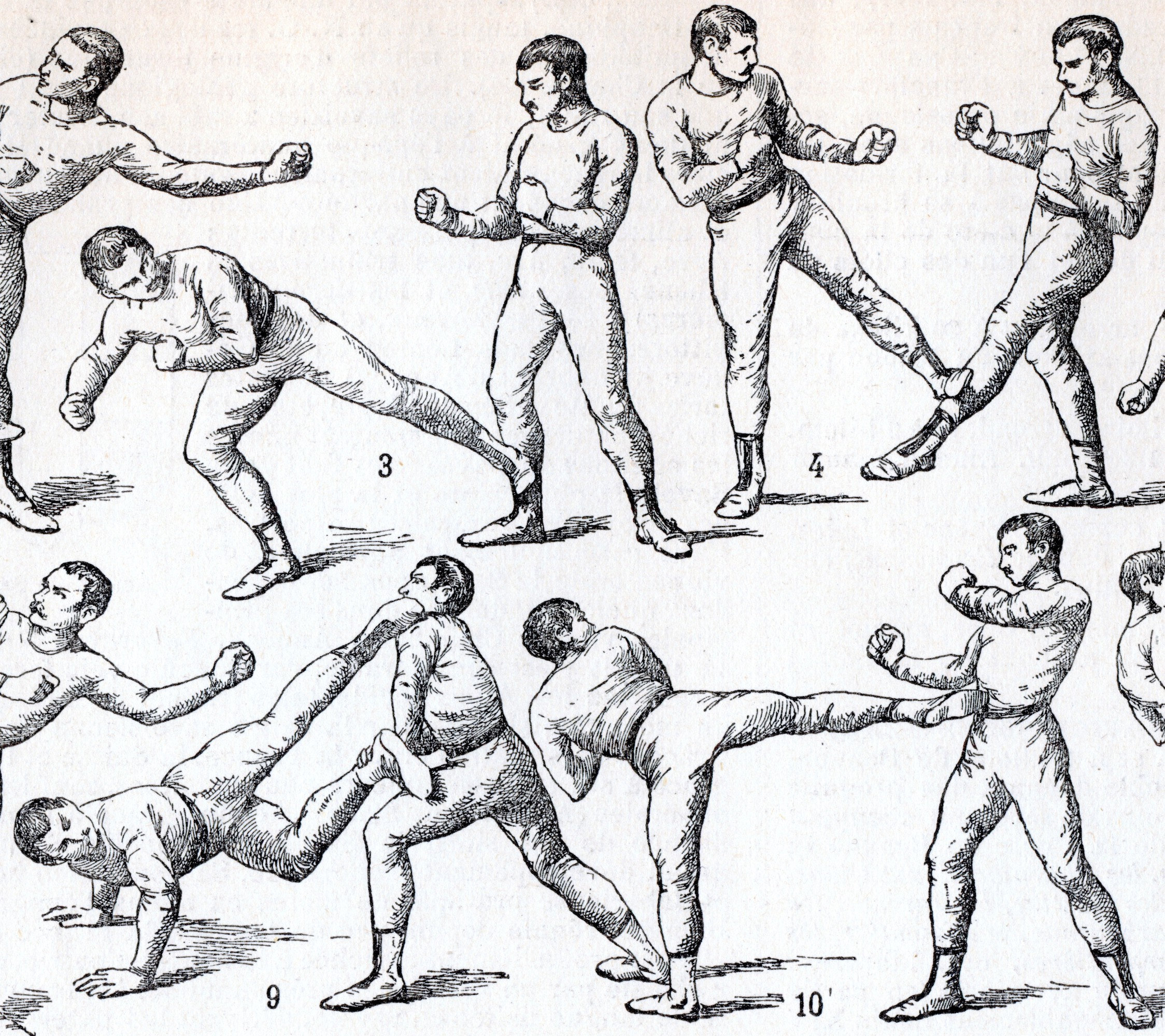 RARE Antique Print of Savate - French Boxing - Boxe Française - DIGITAL ...