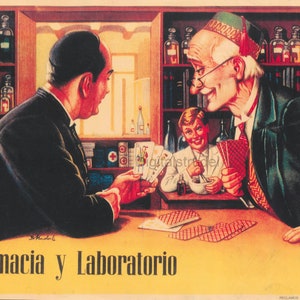 Vintage Pharmacy Ad - Spanish Poster/Advertisement - DIGITAL DOWNLOAD